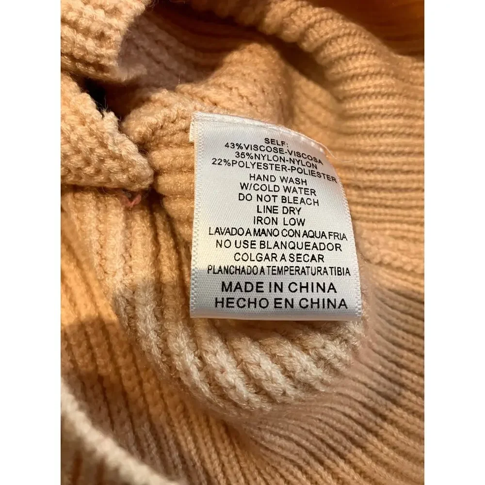 Highland Park by Material Girls Sweater Cutaway Beige Womens Medium‎